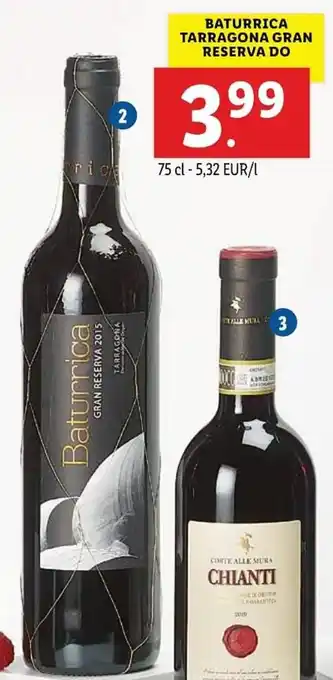 Lidl Baturrica Tarragona Gran Reserva DO* 750ml aanbieding