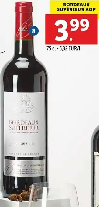 Lidl Bordeaux AOP Superieur 750ml aanbieding