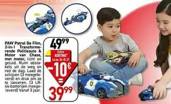 Paw patrol de film 2-in-1 transforme- rende politieauto + motor van chase met motor