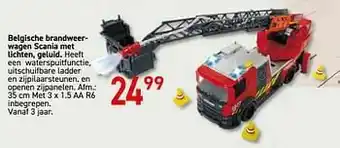 Belgische brandweer- wagen scania met lichten geluid