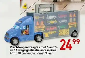 Vrachtwagendraagtas met 6 auto’s en 14 wegsignalisatie accessoires