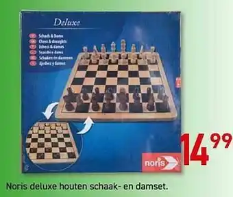 Noris deluxe houten schaak- en damset
