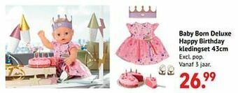 Baby born deluxe happy birthday kledingset