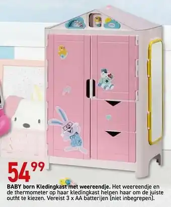 Baby born kledingkast met weereendje