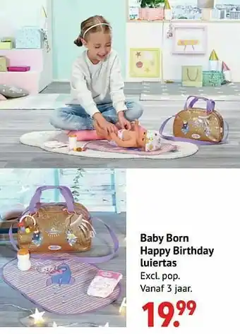 Freetime Baby born happy birthday luiertas aanbieding