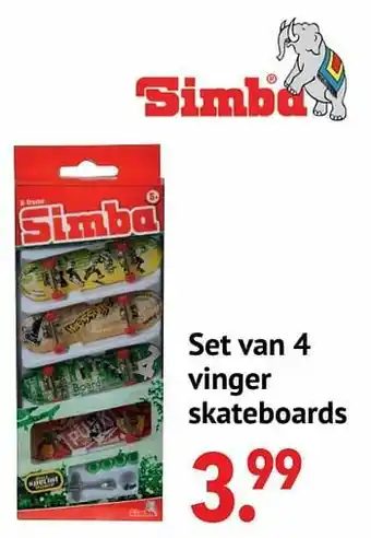 Freetime Set van 4 vinger skateboards aanbieding