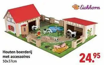 Houten boerderij met accessoires