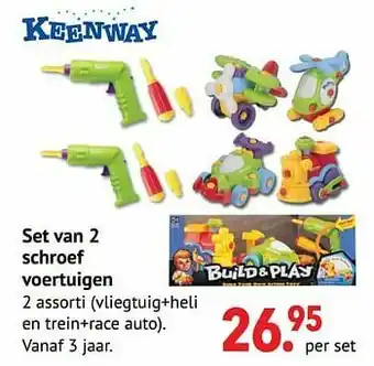 Freetime Set van 2 schroef voertuigen aanbieding