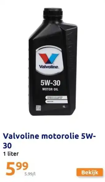 Action Valvoline motorolie 5W-30 aanbieding