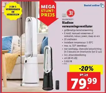 Lidl Bladloze verwarmingsventilator aanbieding