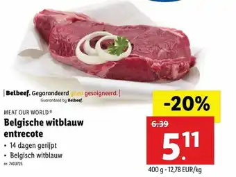 Meat Our World Belgische witblauw entrecote 400g