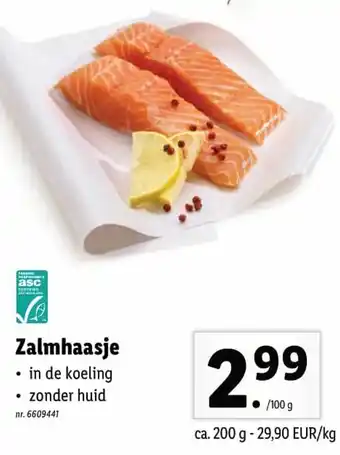 Lidl Zalmhaasje 200g aanbieding