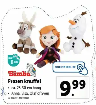 Lidl Simba Frozen knuffel aanbieding