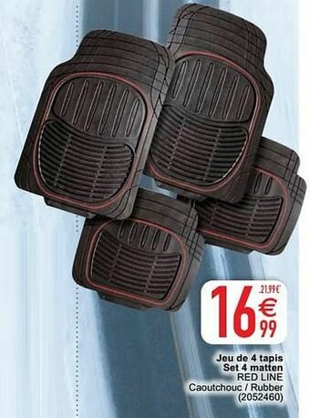 Cora Jeu de 4 tapis set 4 matten red line aanbieding