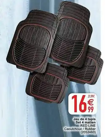 Cora Jeu de 4 tapis set 4 matten red line aanbieding