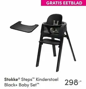 Baby & Tiener Stokke steps kinderstoel black+ baby set aanbieding