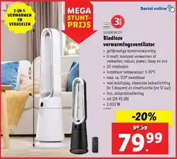 Lidl Silvercrest bladloze verwarmingsventilator aanbieding