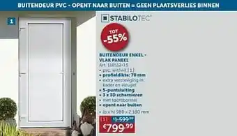 Zelfbouwmarkt Buitendeur pvc - opent naar buiten aanbieding