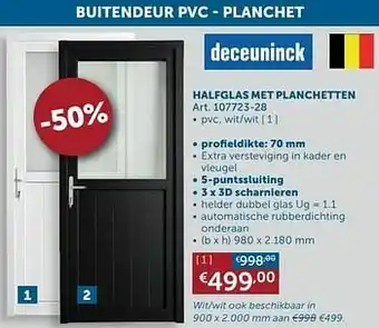 Zelfbouwmarkt Buitendeur - halfglas met planchetten halfglas met planchetten aanbieding