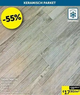 Zelfbouwmarkt Keramisch parket tegel arctic aanbieding