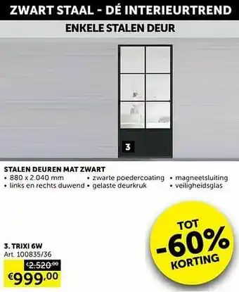 Zelfbouwmarkt Enkele stalen deur trixi 6w aanbieding