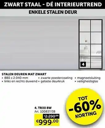 Zelfbouwmarkt Enkele stalen deur trixi 8w aanbieding