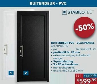 Zelfbouwmarkt Buitendeur - pvc vlak paneel aanbieding