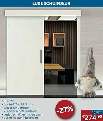 Zelfbouwmarkt Luxe schuifdeur aanbieding