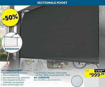 Zelfbouwmarkt Sectionale poort aanbieding