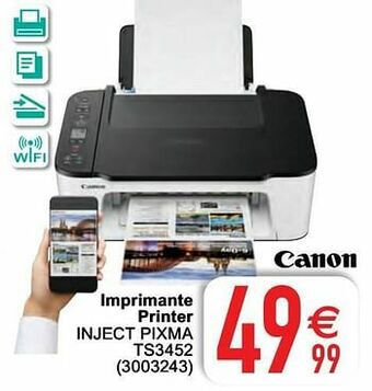 Cora Canon imprimante printer inject pixma ts3452 aanbieding