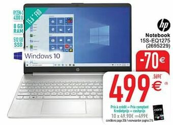 Cora Hp notebook 15s-eq1275 aanbieding