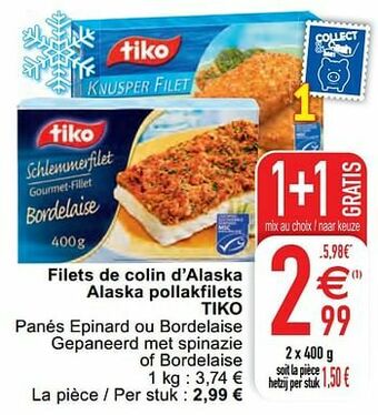 Cora Filets de colin d’alaska alaska pollakfilets tiko aanbieding