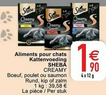 Cora Aliments pour chats kattenvoeding sheba creamy aanbieding
