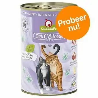 Zooplus 6x400g GranataPet DeliCatessen Eend & Gevogelte Kattenvoer aanbieding