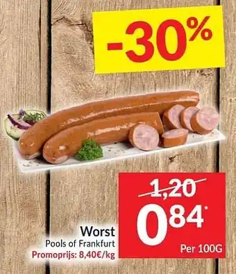 Intermarché Worst pools of frankfurt 100g aanbieding