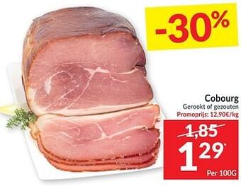Intermarché Cobourg gerookt of gezouten 100g aanbieding