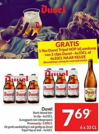 Intermarché Duvel sterk blond bier aanbieding