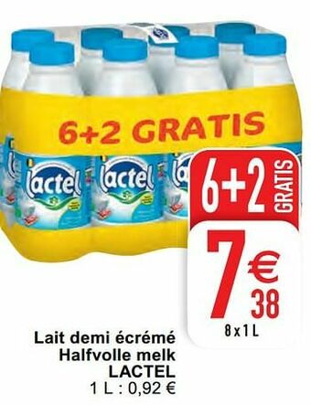 Cora Lait demi écrémé halfvolle melk lactel aanbieding