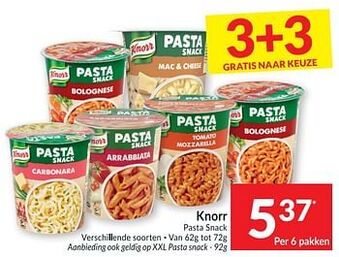 Intermarché Knorr pasta snack aanbieding