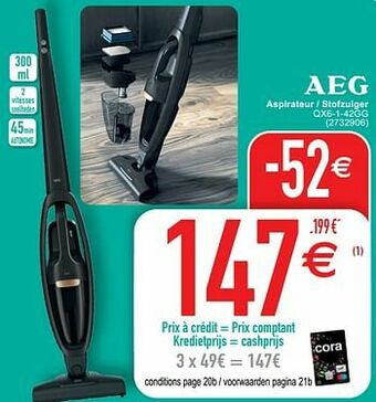 Cora Aeg aspirateur - stofzuiger qx6-1-42gg aanbieding