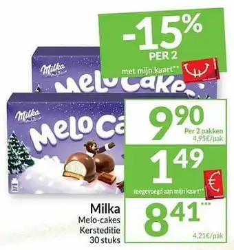 Intermarché Milka melo-cakes kersteditie aanbieding