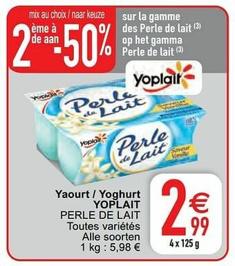 Cora Yaourt - yoghurt yoplait perle de lait aanbieding