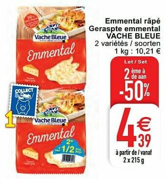 Cora Emmental râpé geraspte emmental vache bleue aanbieding