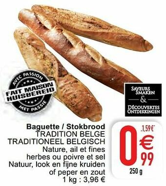 Cora Baguette - stokbrood tradition belge traditioneel belgisch aanbieding