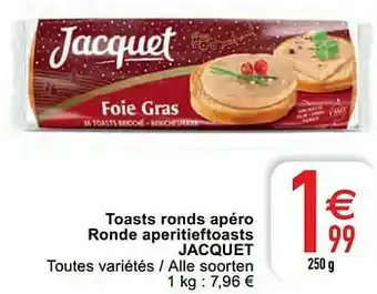 Cora Toasts ronds apéro ronde aperitieftoasts jacquet aanbieding