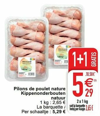 Cora Pilons de poulet nature kippenonderbouten natuur aanbieding