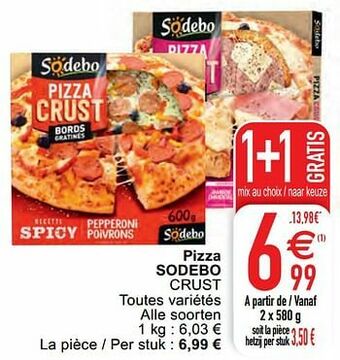 Cora Pizza sodebo crust aanbieding