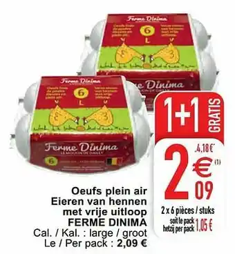 Cora Oeufs plein air eieren van hennen met vrije uitloop ferme dinima aanbieding