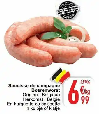 Cora Saucisse de campagne boerenworst aanbieding