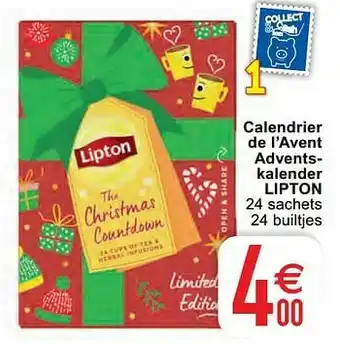 Cora Calendrier de l’avent adventskalender lipton aanbieding